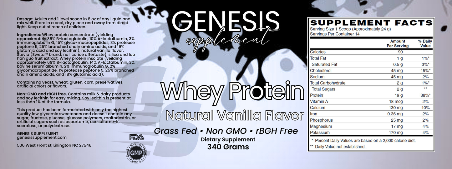 Whey Protein Supplements vanilla